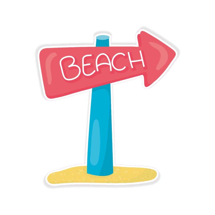 Beach Full Color Vinyl Decal - Custom Size - Up to 52 inches