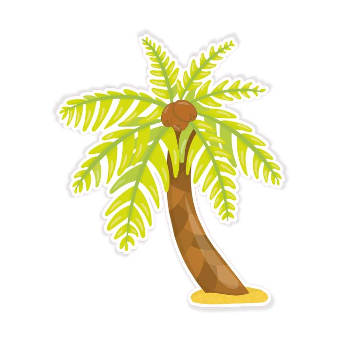 Palm Tree Full Color Vinyl Decal - Custom Size - Up to 52 inches