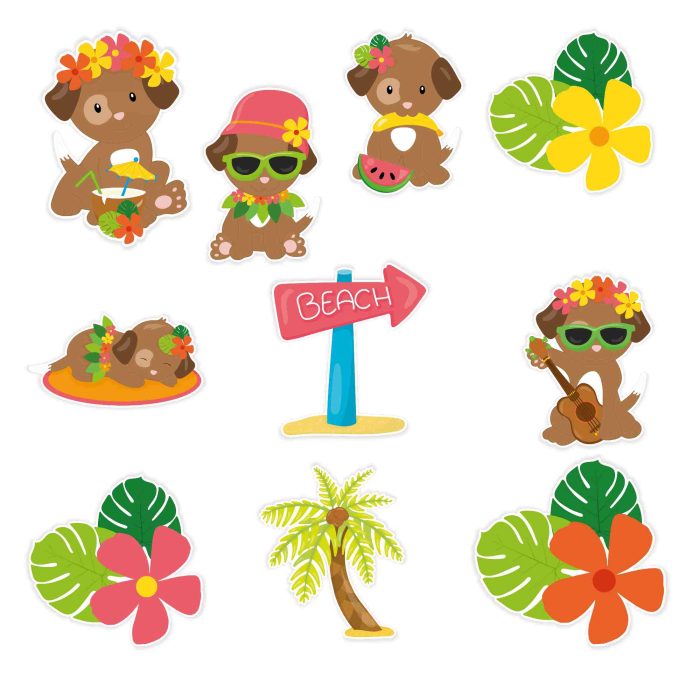 Hawaiian Dog Sticker Pack