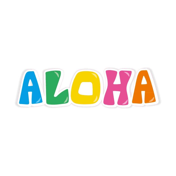 Aloha Full Color Vinyl Decal - Custom Size - Up to 52 inches