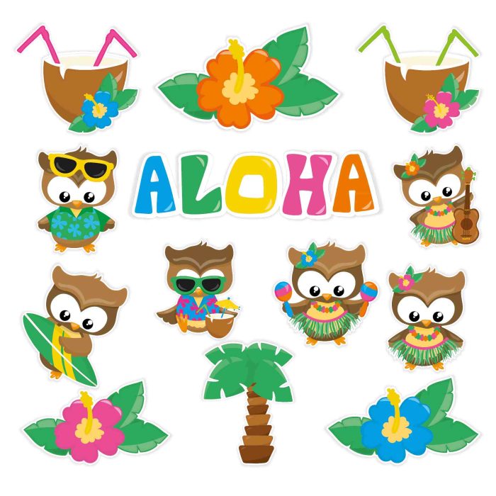 Hawaiian Owl Sticker Pack