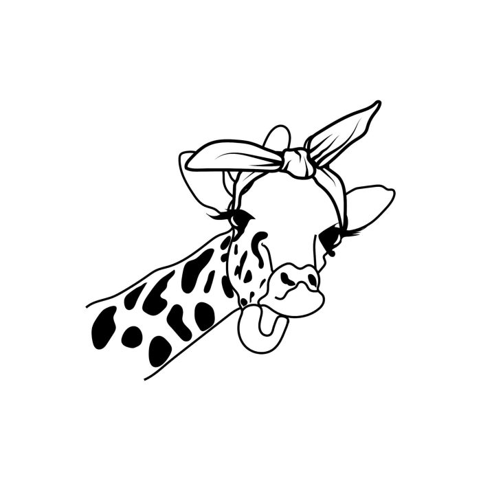 Giraffe Vinyl Decal - Custom Size - Up to 24 inches