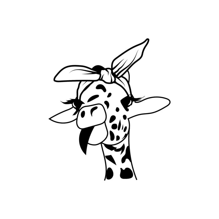 Giraffe Vinyl Decal - Custom Size - Up to 24 inches