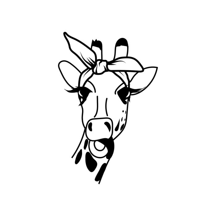 Giraffe Vinyl Decal - Custom Size - Up to 24 inches