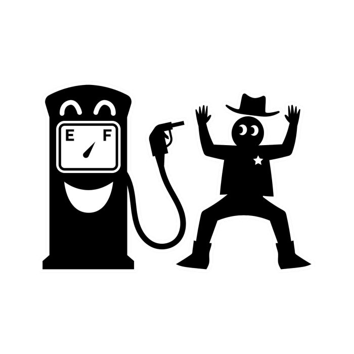 Funny Gas Pump Vinyl Decal - Custom Size - Up to 24 inches