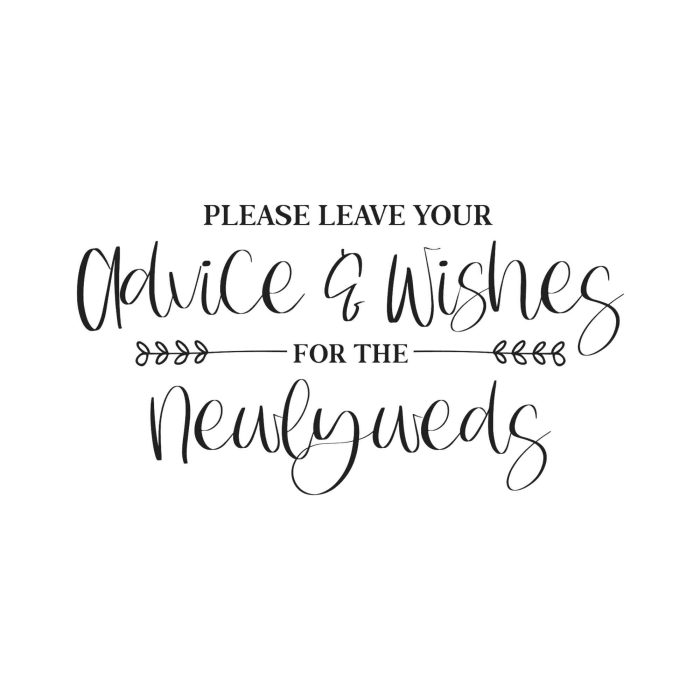 Leave Your Advice & Wishes For The Newlyweds Vinyl Decal - Custom Size - Up to 24 inches