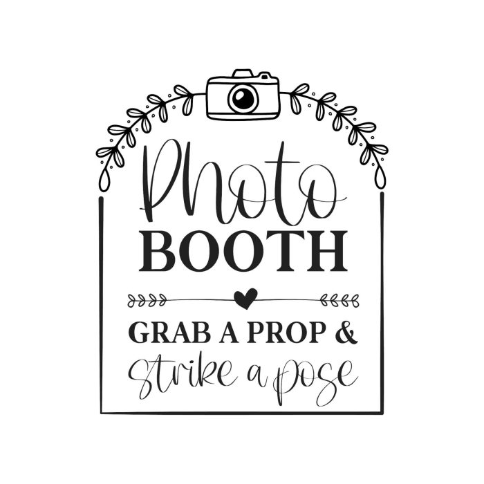 Photo Booth Vinyl Decal - Custom Size - Up to 24 inches