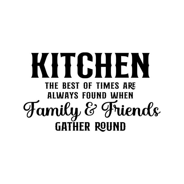 Kitchen The Best Of Times Are Always Found When Family & Friends Gather Round Vinyl Decal - Custom Size - Up to 24 inches