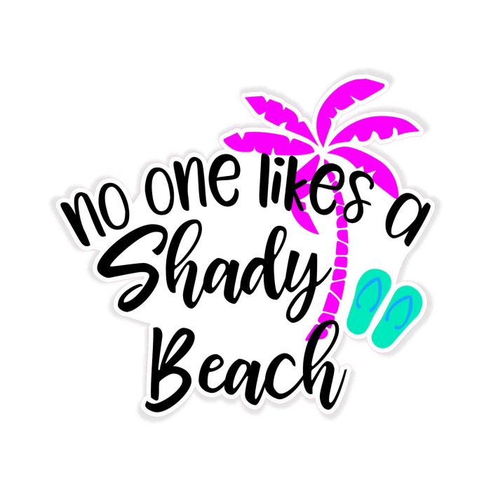 Shady Beach Full Color Vinyl Decal - Custom Size - Up to 52 inches