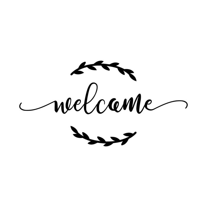 Welcome Vinyl Decal - Custom Size - Up to 24 inches