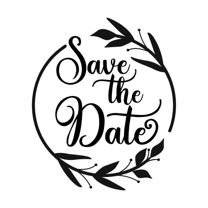 Save The Date Vinyl Decal - Custom Size - Up to 24 inches