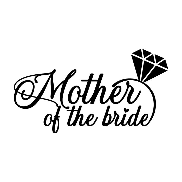 Mother Of The Bride Vinyl Decal - Custom Size - Up to 24 inches