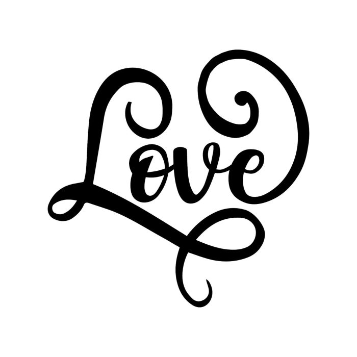 Love Vinyl Decal - Custom Size - Up to 24 inches