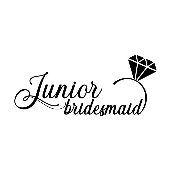 Junior Bridesmaid Vinyl Decal - Custom Size - Up to 24 inches