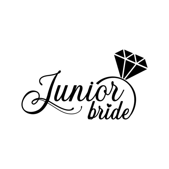 Junior Bride Vinyl Decal - Custom Size - Up to 24 inches