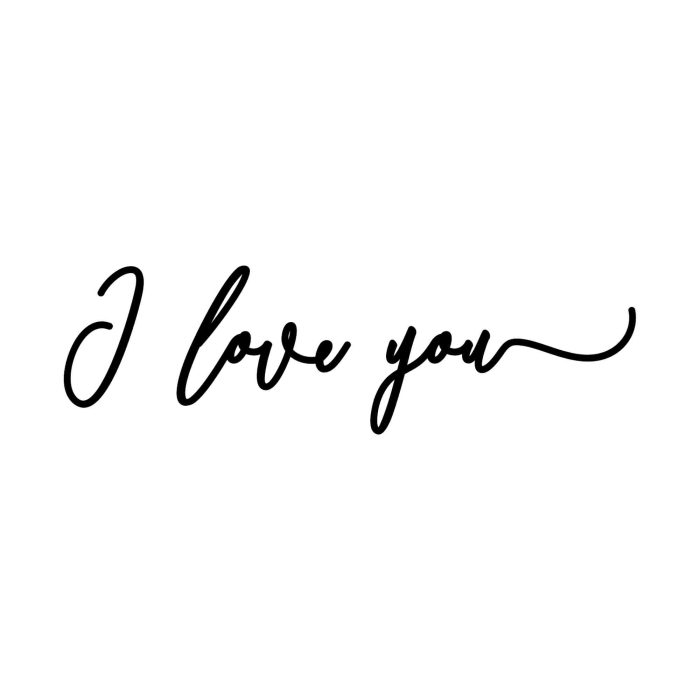 I Love You Vinyl Decal - Custom Size - Up to 24 inches