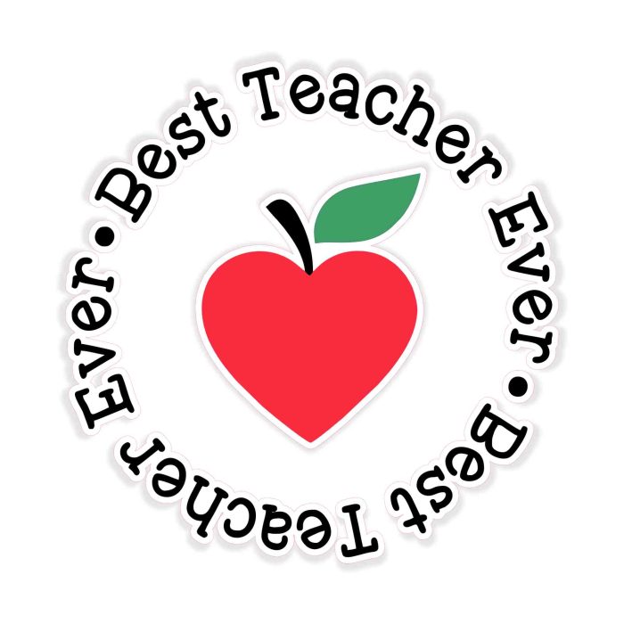 Teacher Full Color Vinyl Decal - Custom Size - Up to 52 inches