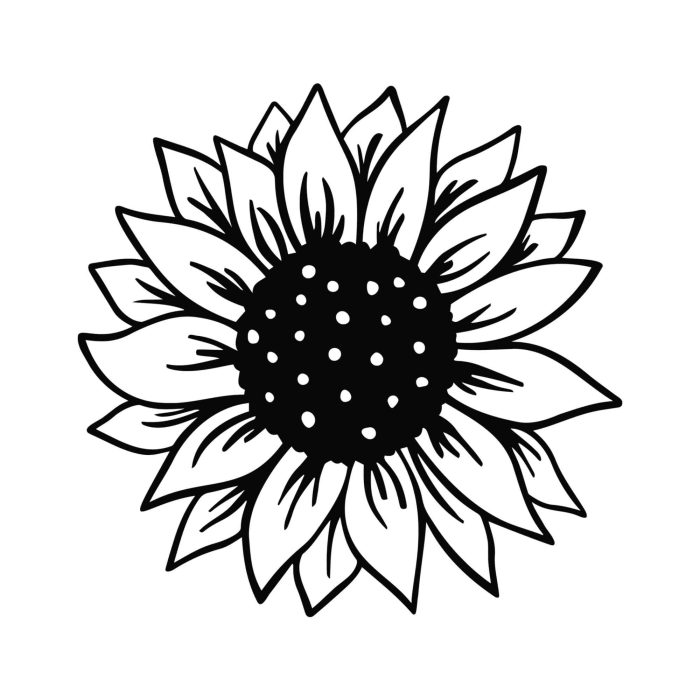 Sunflower Vinyl Decal - Custom Size - Up to 24 inches