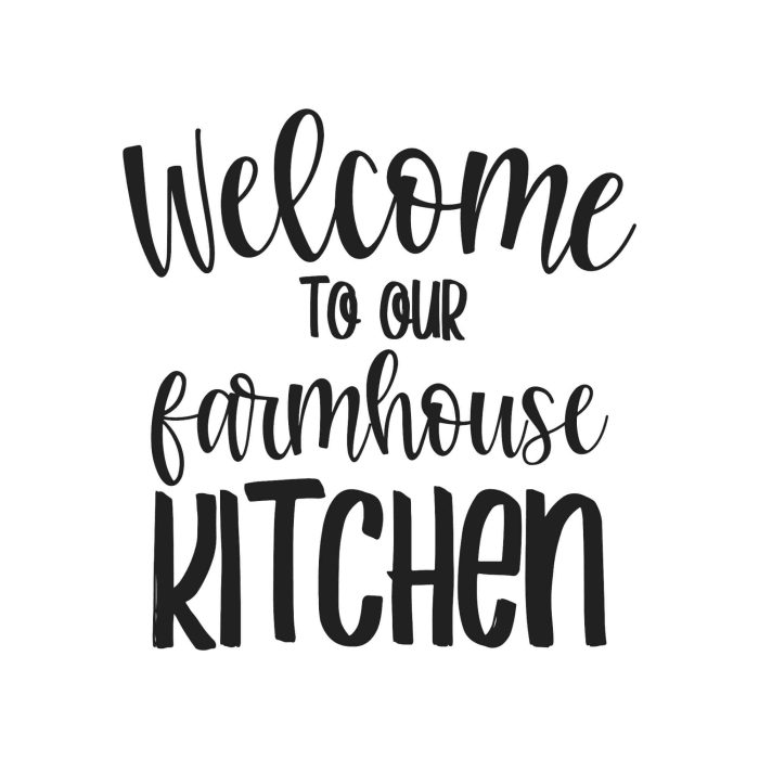 Welcome To Our Farmhouse Kitchen Vinyl Decal - Custom Size - Up to 24 inches