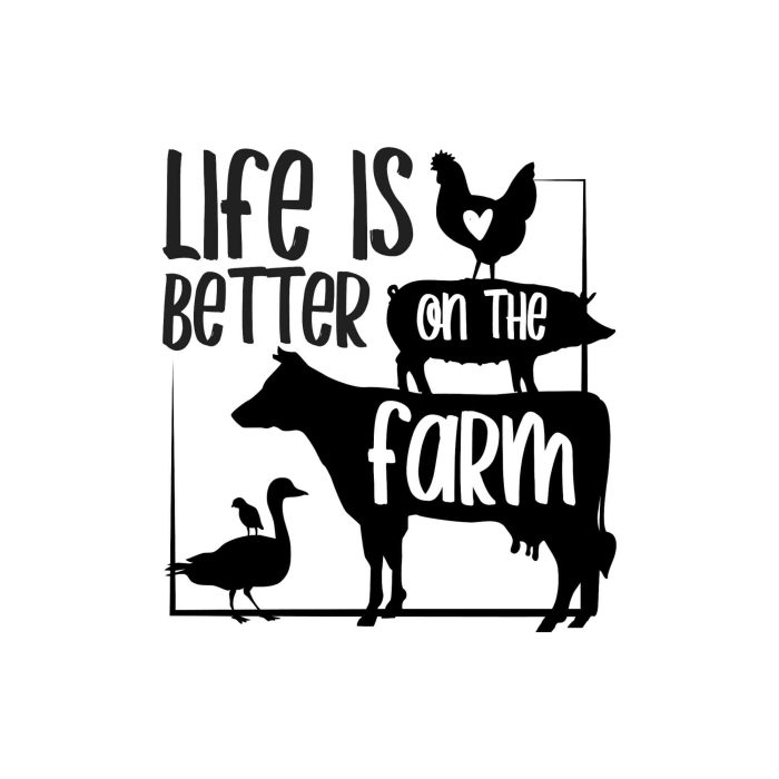 Life Is Better On The Farm Vinyl Decal - Custom Size - Up to 24 inches