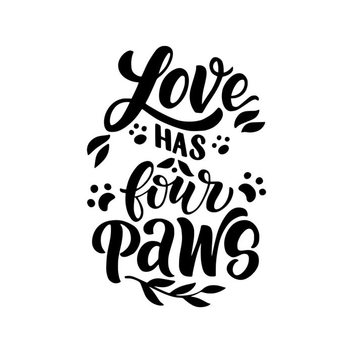 Love Has Four Paws Vinyl Decal - Custom Size - Up to 24 inches