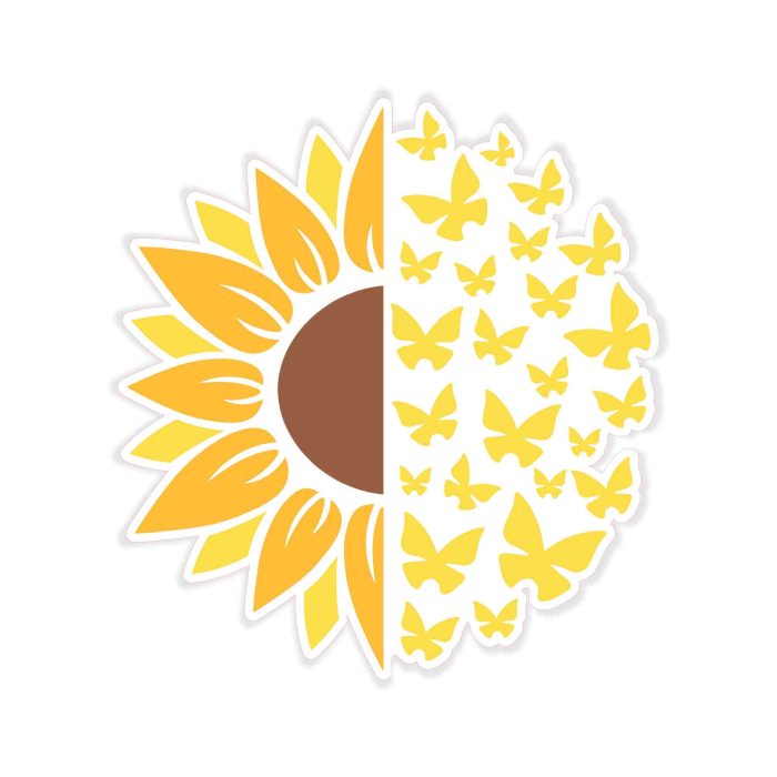 Sunflower Full Color Vinyl Decal - Custom Size - Up to 52 inches