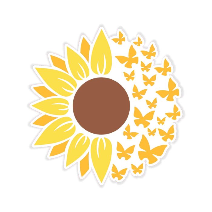 Sunflower Full Color Vinyl Decal - Custom Size - Up to 52 inches