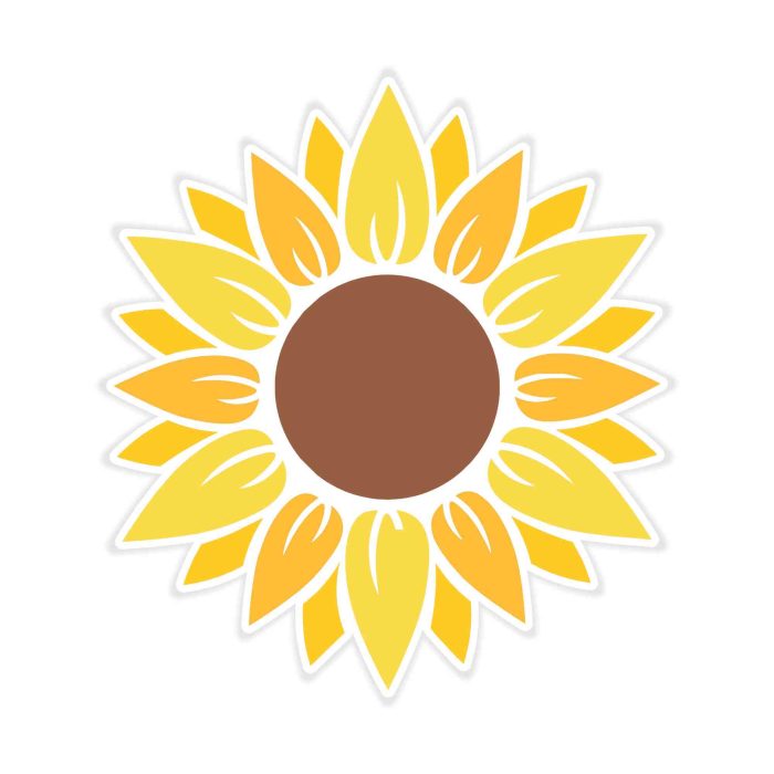 Sunflower Full Color Vinyl Decal - Custom Size - Up to 52 inches