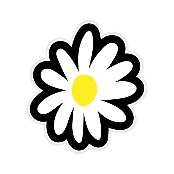 Daisy Full Color Vinyl Decal - Custom Size - Up to 52 inches