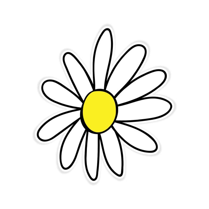 Daisy Full Color Vinyl Decal - Custom Size - Up to 52 inches