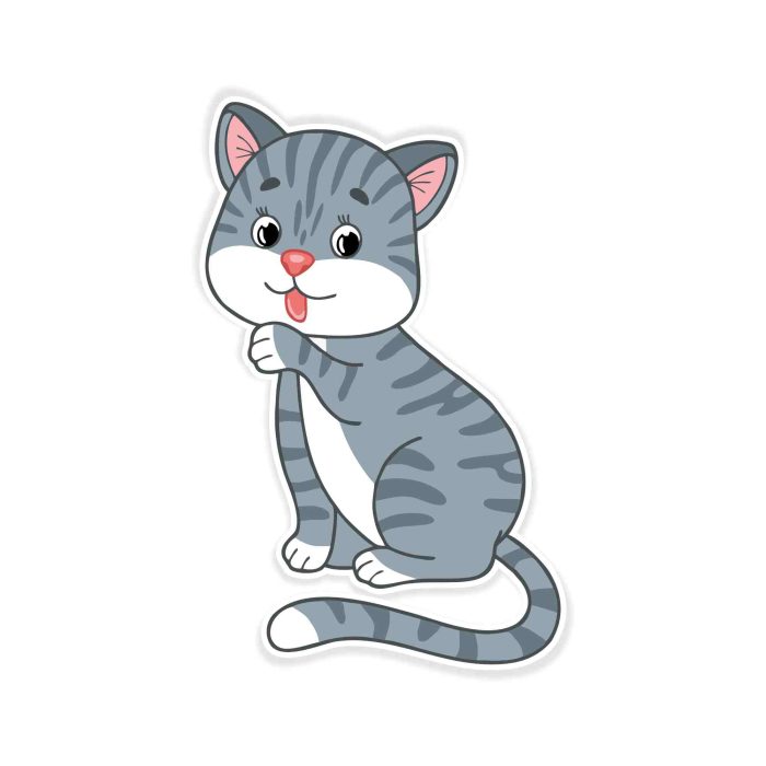 Cat Full Color Vinyl Decal - Custom Size - Up to 52 inches