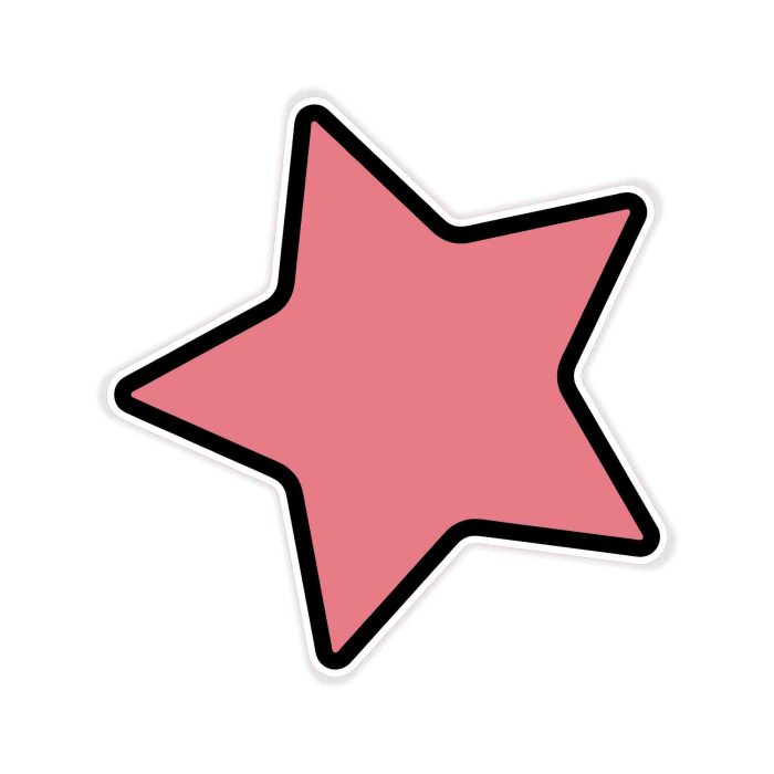 Pink Star Full Color Vinyl Decal - Custom Size - Up to 52 inches