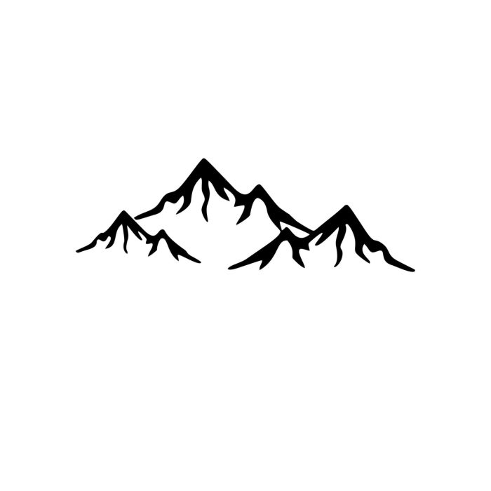 Mountains Vinyl Decal - Custom Size - Up to 24 inches