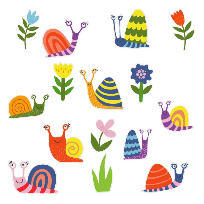 Snails and Flowers Sticker Pack