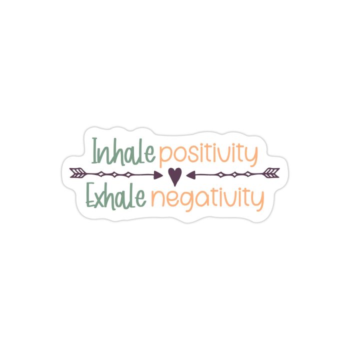 Inhale Positivity Vinyl Decal - Custom Size - Up to 24 inches