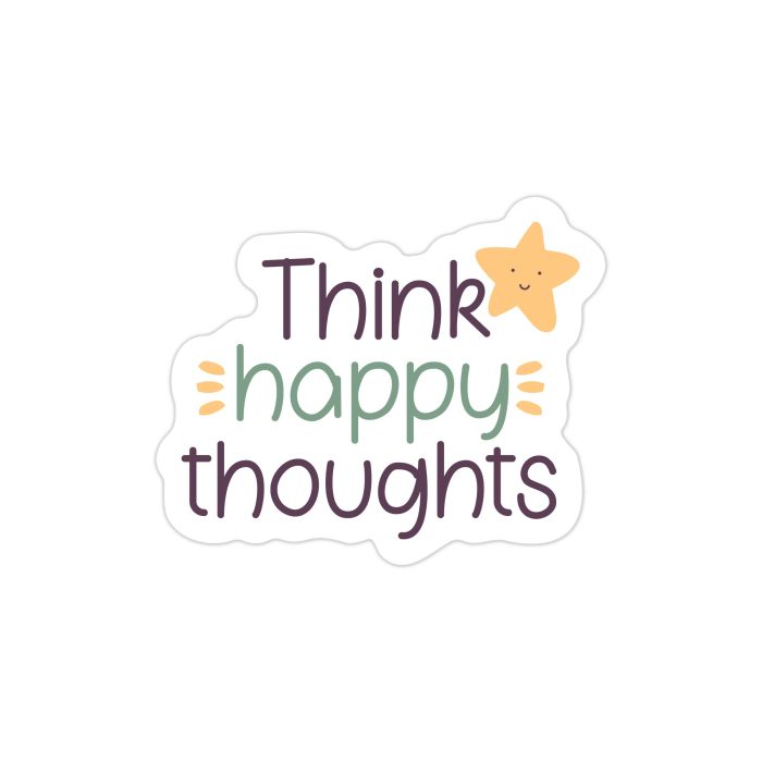 Happy Thoughts Full Color Vinyl Decal - Custom Size - Up to 52 inches