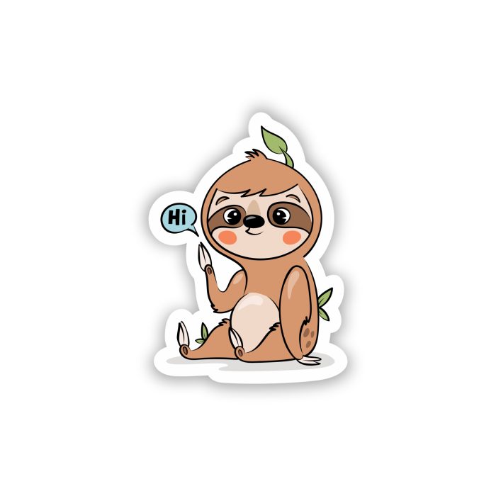 Sloth Full Color Vinyl Decal - Custom Size - Up to 52 inches