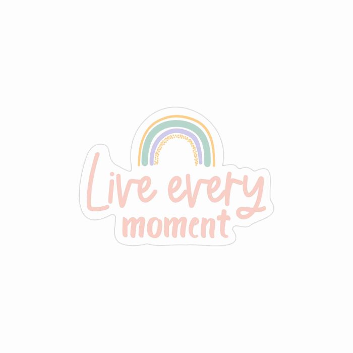 Live Every Moment Full Color Vinyl Decal - Custom Size - Up to 52 inches