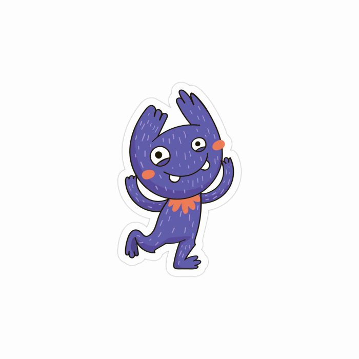 Cute Monster Full Color Vinyl Decal - Custom Size - Up to 52 inches