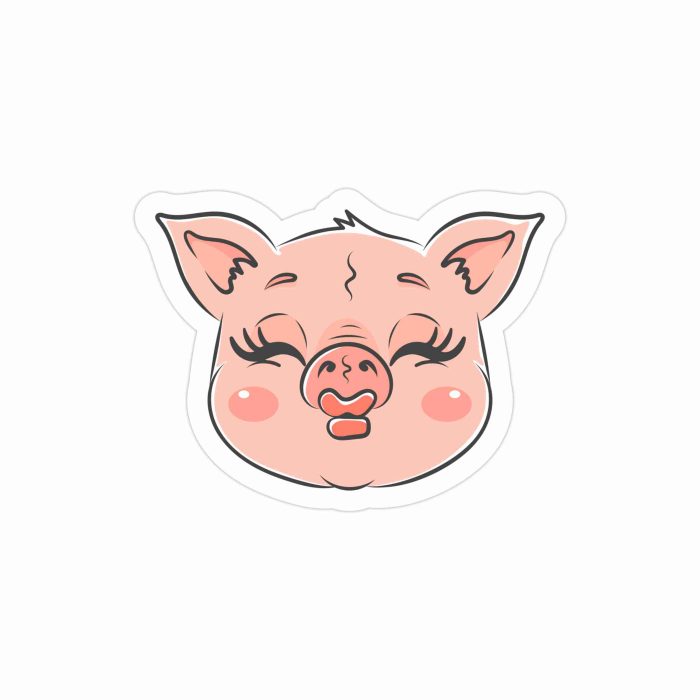 Pig Head Full Color Vinyl Decal - Custom Size - Up to 52 inches