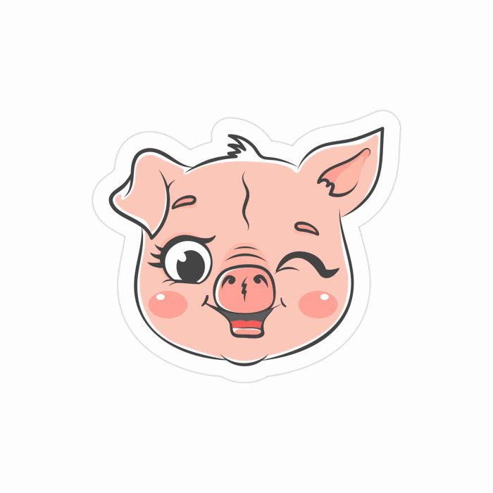 Pig Head Full Color Vinyl Decal - Custom Size - Up to 52 inches