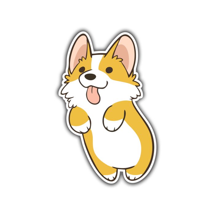 Corgi - Full Color Vinyl Decal - Custom Size - Up to 52 inches