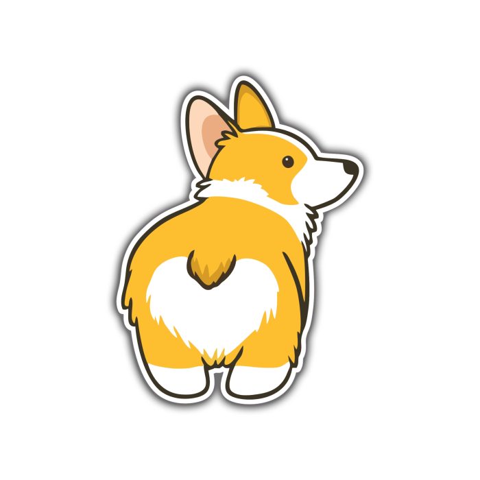 Corgi - Full Color Vinyl Decal - Custom Size - Up to 52 inches